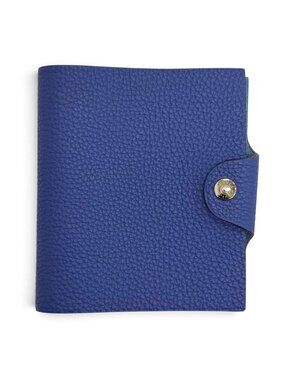 Hermes Ulysse Mini Note Cover Togo Blue Brighton Clou de Selle Snap Button